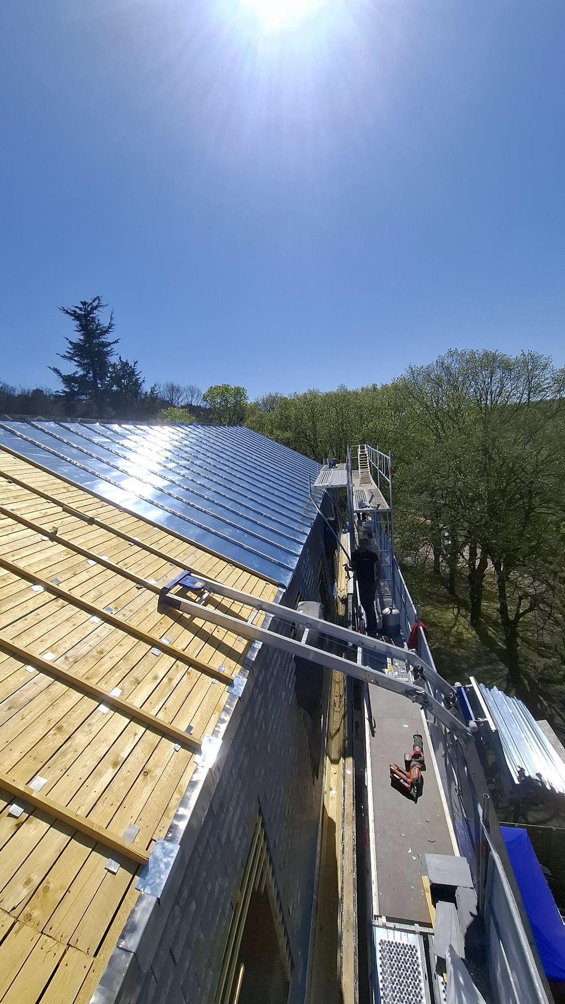 Chantier toiture zinc